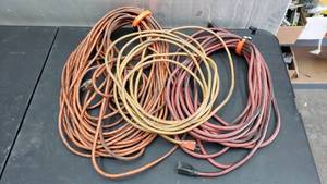 lot 21 image: Lot of 3 Extension Cords.  100, 50 & 25
