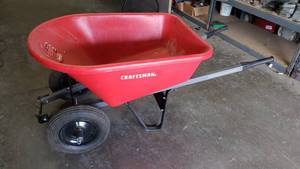 lot 41 image: Craftsman 6 Cu Ft Dual Wheel Wheelbarrow