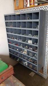 lot 58 image: Durham 56 Bin Parts Organizer w Contents.  Buyer to Remove.