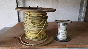 lot 59 image: Large Spool of Nylon Rope & Spool of Fibertek Polyester Pulltape Model WP1250-500