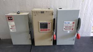 lot 71 image: Lot of 3 Safety Switches.  Cutler-Hammer (Qty 2) & Eaton