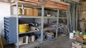 lot 81 image: Lot of 3 Sections of Heavy Duty Sectional Shelving.  Each Section Measures 82 tall, 52 Wide, 36 Deep.  Total Length is 156.  Buyer to dismantle and remove.  Contents Not included.