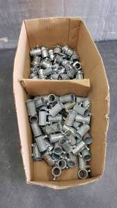 lot 102 image: Box Full of 12 Set Screw Coupling Conduit Fittings