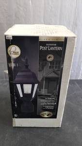 lot 135 image: NEW Hampton Bay Black Outdoor Post Lantern
