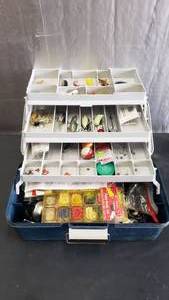 lot 179 image: Woodstream Tackle Box Full of Fishing Gear.  Somre Really Cool Lures