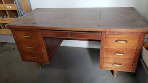lot 207 image: Wooden Mid-Century Office Desk