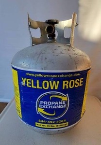 lot 13 image: YELLOW ROSE 20 LB PROPANE TANK (EMPTY OR PARTIAL)