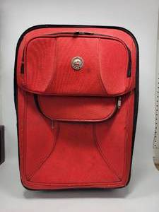lot 137 image: RED WHEELED SUITCASE&nbsp