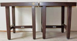 lot 59 image: HAMPTON BAY BROWN METAL END TABLES (X MONEY)