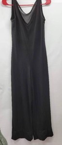 lot 187 image: LONG BLACK DRESS WITH SHEER LACY TOP - CAN BE WORN WITH OR WITHOUT LACE COVER