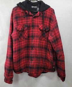 lot 215 image: CHAPS RED PLAID COAT WITH INNER THERMAL LAYER SIZE LARGE