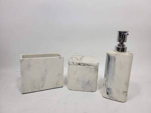 lot 279 image: 3 PIECE FAUX MARBLE BATHROOM ITEMS