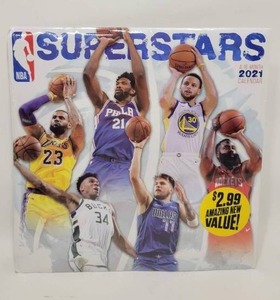 lot 280 image: NBA SUPERSTARS 2021 COLLECTABLE CALENDAR - NEW, SEALED