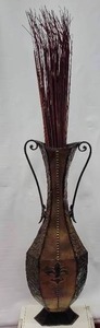 lot 309 image: LARGE DECORATIVE BRONZE COLOR METAL VASE