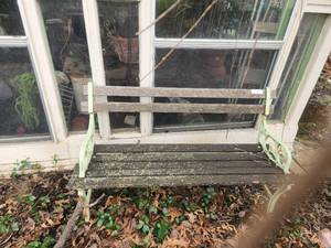 lot 250 image: Outside wood and metal bench