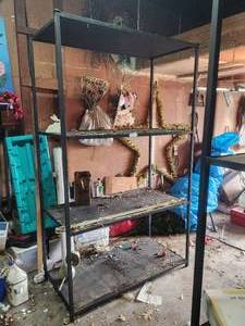 lot 194 image: Heavy duty steel and wood shelf - 24 x 51 x 84