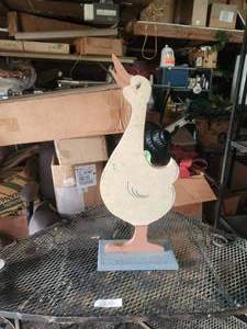 lot 200 image: Decorative wood goose