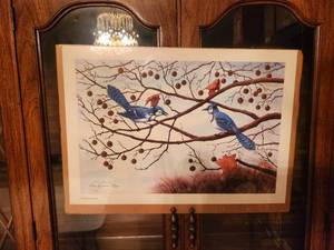 lot 180 image: Print of Bluejays - signed and numbered - Dan Brown 1986 - 63 of 200