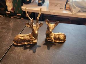 lot 81 image: Pair Solid brass deer
