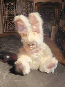 lot 57 image: Vintage bunny with baby face doll by Marie Osmond