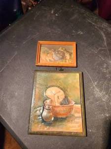 lot 31 image: Selection of 2 vintage framed 3-D art pieces