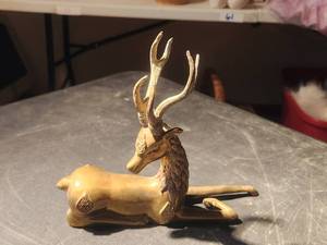 lot 30 image: Solid brass deer