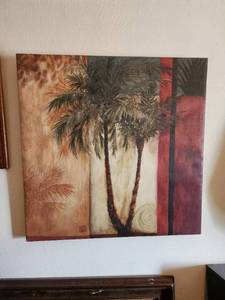 lot 127 image: Palm Duo canvas art by Julia Hawkins