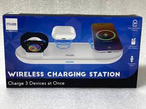 lot 30 image: New Muze by Vivtar Wireless Charging Pad (Charge 3 Devices at Once) MUZ9001-WHT - As Shown