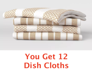 lot 81 image: Lot of 12 - New Antimicrobial Dishcloths - Threshold