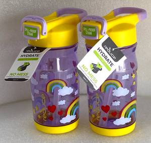 lot 103 image: Lot of 2 - New With Tags Reduce Hydrate Spill-Proof Straw 14oz Bottle - As Shown