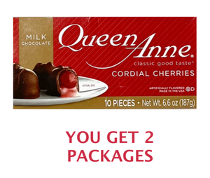 lot 161 image: Lot of 2 - New Queen Anne Cordial Cherries Milk Chocolate, 10 Pieces - As Shown