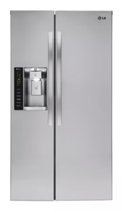 lot 200 image: LG 26 cu. ft. Side-By-Side French Door Refrigerator - In Condition As Shown - Retaiils New $1,500