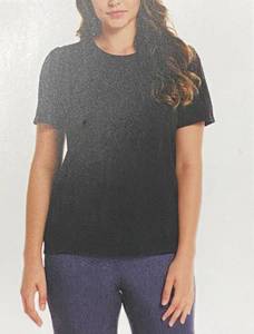 lot 208 image: New With Tags Rafaella Womens Black XXL Short Sleeve Fashion Eyelet Style Shirt With Liner, Model#RSKSD000 - As Shown - Retails $59