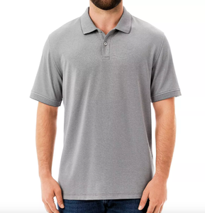 lot 231 image: New With Tags Members Mark Mens Stretch Charcoal Gray Heather Cotton Pique Polo XXL - As Shown - Retails $24