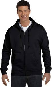 lot 238 image: New With Tags Hanes Mens EcoSmart Full-Zip Fleece Hoodie Black Sweats XL Sweater, Model #OP180 - As Shown - Retails $27
