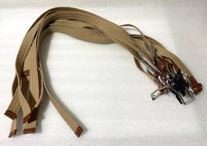 lot 294 image: Lot of 8 - New With Tags Bloomingdales The Mens Store Full Grain Cow Hide Belts, Khaki Mixed Sizes - As Shown - Total Retail $440