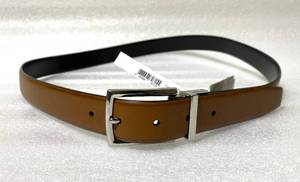lot 302 image: New With Tags Cole Haan Size 40 Reversible Genuine Leather BrownLight Brown Belt, Model#CHRM31190 - As Shown - Retails $90