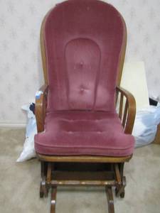 lot 37 image: Glider rocking chair  padded seat