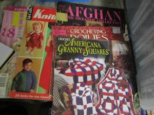 lot 69 image: magazine lot - American granny squares- crocheting doilies - afghan and sweater collection and more