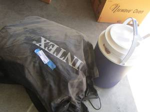 lot 149 image: intex air mattress unknown size or condition its in -water jug with handle