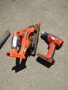 lot 154 image: Black and Decker drill- Black and Decker skill saw - batteries not includes