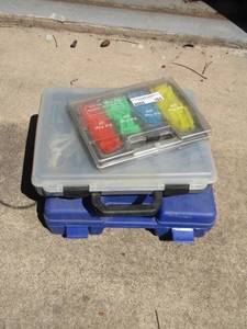 lot 165 image: various size wall plugs in case - 2 empty tool boxes