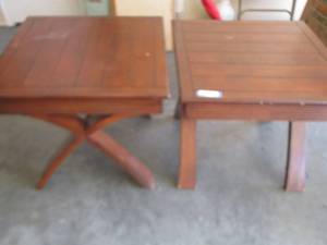 lot 184 image: 2 solid wood side tables size - 23x27x22