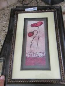 lot 188 image: 2 black frame floral art qty 2 size - 17x11 - 1 Corinthians 134 - 8a wall art size - 14x17
