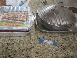 lot 199 image: frying pan - with drip pan - aluminum pan
