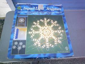 lot 23 image: Lot 2-Light Up Holiday Sculptures-Snowflakes About 17 x 17-Works