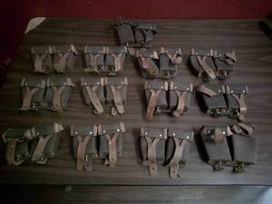 lot 75 image: Lot-12- Vintage USSR Mosin Nagant Rifle 2 cells Ammo Pouch, Soviet Russian Army Surplus