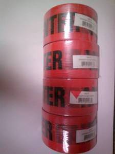 lot 78 image: 4-Rolls of 500-Ft Red With Bold Black Letters DANGGER DO NOT ENTER-Tape -Non-Adhesive. NOTE 4 x Money
