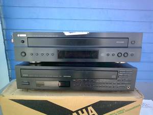 lot 10 image: 2-Yamaha 5-Disc CD Changers, 1-Model #.......With Instruction Book And Remote And 1-Model #.... Both Power On But Untested