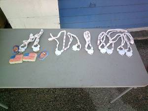 lot 114 image: Lot-Of 8-US Flag Light Up Lanyards, No Batteries Included